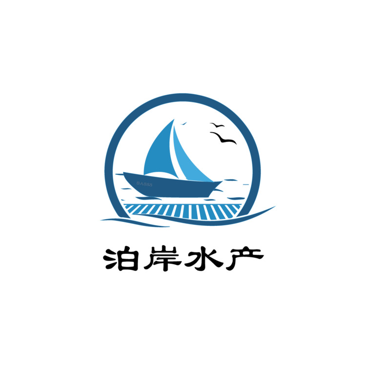 泊岸水产logo